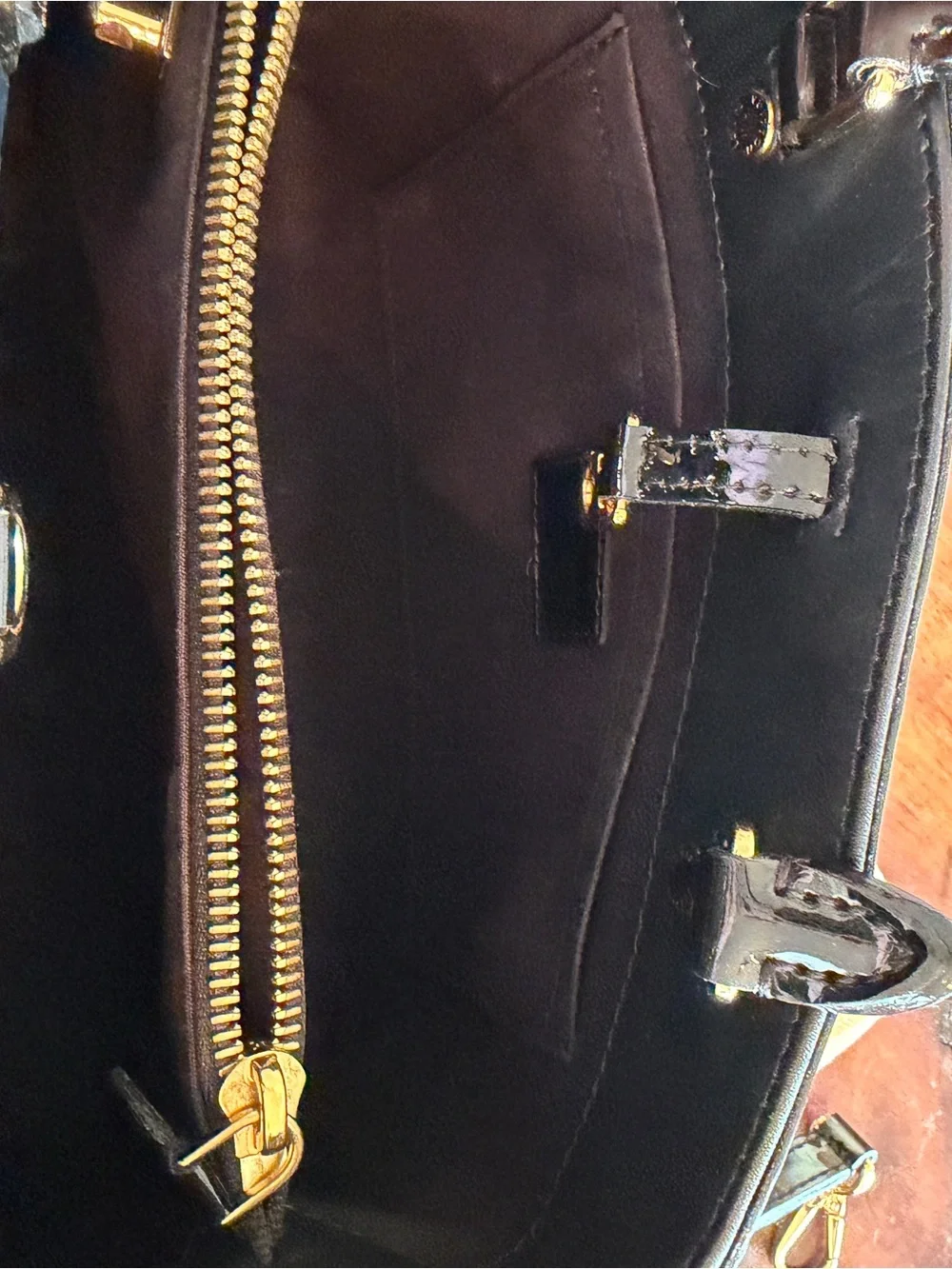 Louis Vuitton Montaigne Vernis Black Patent Leather Satchel